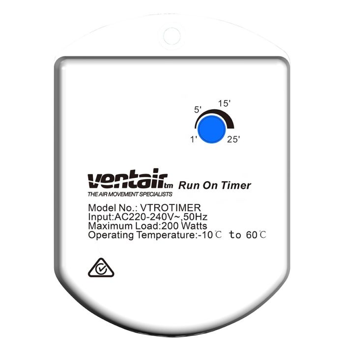 Ventair 1-25 Minute Adjustable Run-on Timer