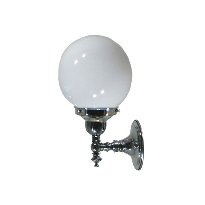 Koscina 1 Light Wall Light - 6" Opal Gloss Sphere / Chrome