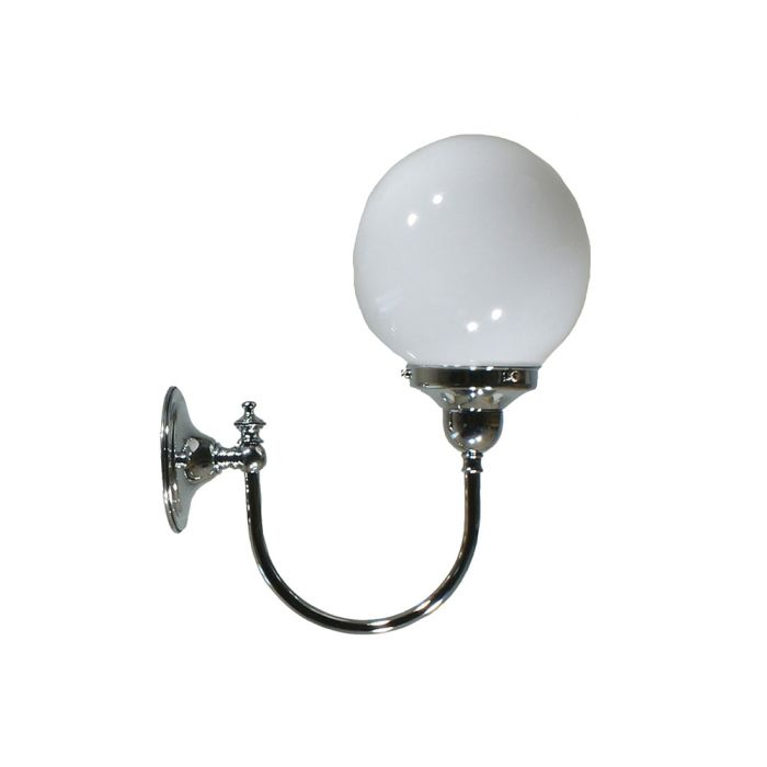 Luke 1 Light Wall Light – 6" Opal Sphere / Chrome