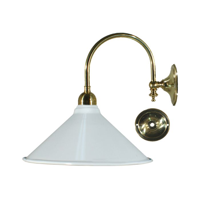 Luke 1 Light Wall Light - Polished Brass / Edwardian 250mm/White