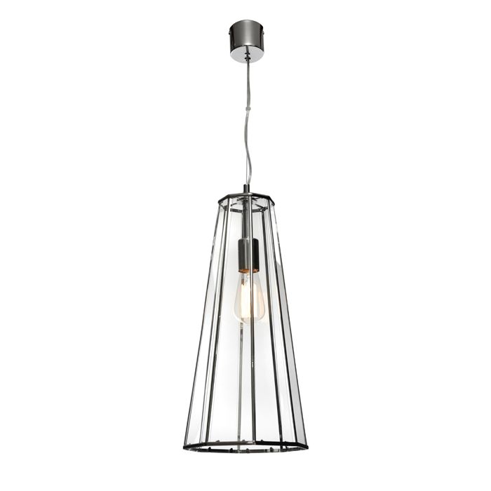 Zara 1 Light Pendant Light Chrome - ZARA1PCH