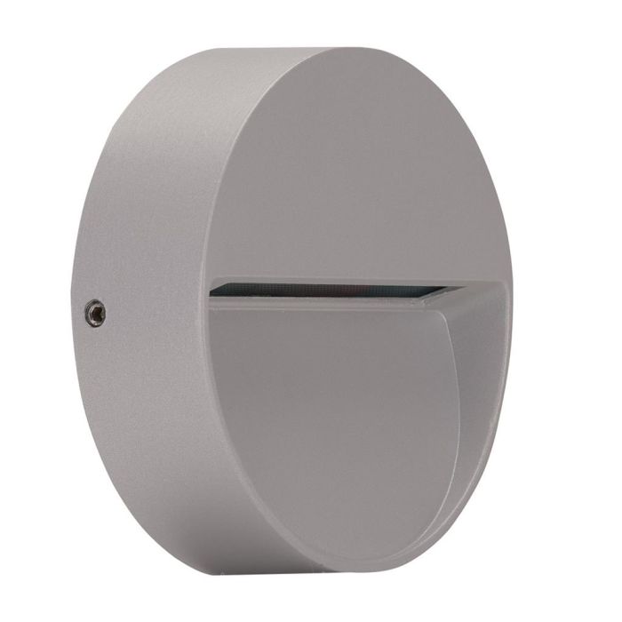 Zeke Round 4W 240V LED Surface Mounted Step Light Silver / Warm White - 19700