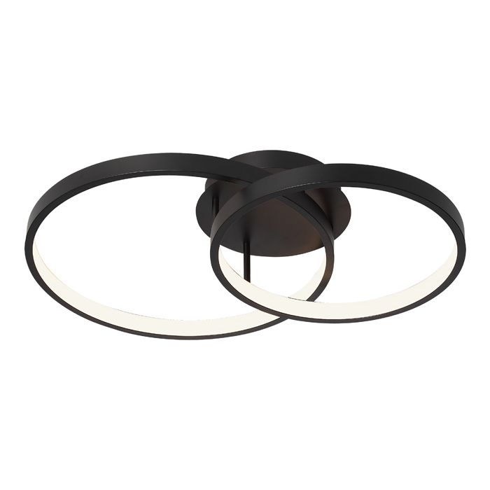 Zola 2 Light Black Modern LED Close to Ceiling