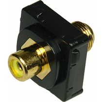 Digitek Black RCA Female to F Female Insert - Yellow