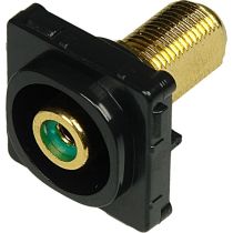 Digitek Recessed Black RCA Female to F Female Insert - Green