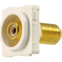 Digitek Recessed White RCA Female to F Female Insert - White