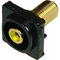 Digitek Recessed Black RCA Female to F Female Insert - Yellow