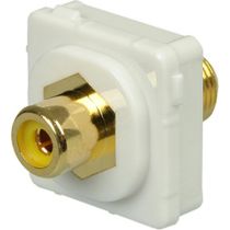 Digitek White RCA Female to F Female Insert - Yellow