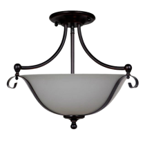 DALLAS 2LIGHT SEMI FLUSH BRONZE PENDANT WITH OPAL MATT GLASS 1000135