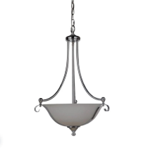 CARTER SINGLE 1 LIGHT CHROME PENDANT LARGE WITH OPAL SHADE 1000133, 