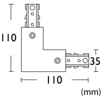 THL 240V L-shaped joiner - COLOUR - BLACK