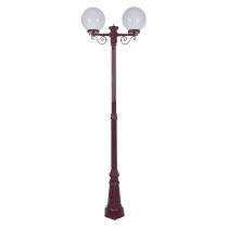 Siena Twin 25cm Spheres Tall Post Light Burgundy - 15616