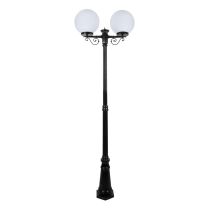 Siena Twin 30cm Spheres Tall Post Light Black - 15621	