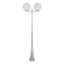 Siena Twin 30cm Spheres Tall Post Light White - 15625	