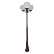 Siena Triple 30cm Spheres Tall Post Light Burgundy - 15634	