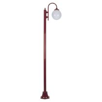 Lisbon Single Sphere Curved Arm Plain Post Light Burgundy - 15784	