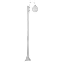 Lisbon Single Sphere Curved Arm Plain Post Light White - 15787	