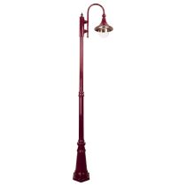 Monaco Single Head Tall Post Light Burgundy - 15844