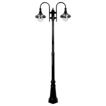 Monaco Twin Head Tall Post Light Black - 15849