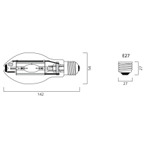 SYLVANIA  HSI-Metalarc Protected Ovoid 70W CO/NDL E27-4000K 208130