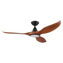 Noosa 52" 18W LED DC Ceiling Fan Teak & Black / Tri-Colour - 204116