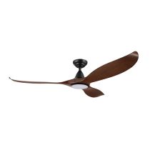 Noosa 60" 18W LED DC Ceiling Fan Aged Elm & Black / Tri-Colour - 204233