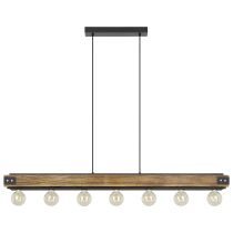 LAYHAM H/L 7X60W E27 BLK/RUSTIC WOOD 205157