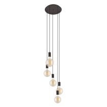 Pozueta 5 Light Pendant 40W E27 Black 205161N