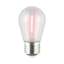 Shatterproof S14 12V DC LED 0.4W E27 Festoon Globe Pink 205409