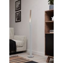 BARBOTTO FLOOR LAMP 1X5W GU10 LED TRI-COLOUR WHITE WITH NATURAL WOOD  ACCENT 206087N