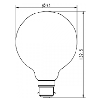 G95 LED BULB DIMMABLE  B22 12W WARM WHITE - AU06-G95-12W-B22-3K