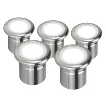 Vivid 3 Watt 12V Five Pack LED Deck Light Stainless Steel / White - 21102	