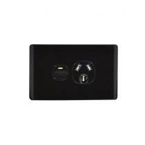 Leopard Power Point Switched 1 Gang 10A 250V (LEPP1GBLK) Black GSM