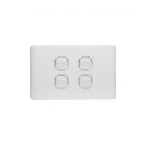 Leopard Switch Horizontal 4 Gang 16AX/20A 250V (LESW4G) GSM