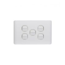 Leopard Switch Horizontal 5 Gang 16AX/20A 250V (LESW5G) GSM