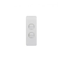 Leopard Switch Vertical Architrave 2 Gang 16AX/20A 250V (LESWVA2G) GSM