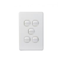 Cheetah Switch Vertical 5 Gang 16AX/20A 250V (CHSWV5G) GSM