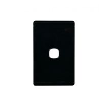 Leopard Switch Plate Vertical 1 Gang (LESWPV1GBLK) Black GSM