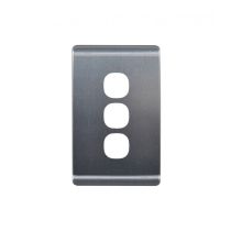 Leopard Switch Plate Vertical 3 Gang (LESWPV3GBA) Brushed Aluminium GSM