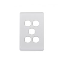 Leopard Switch Plate Vertical 5 Gang (LESWPV5GWHT) White GSM