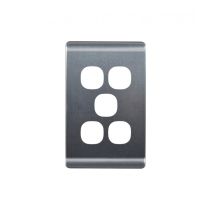 Leopard Switch Plate Vertical 5 Gang (LESWPV5GBA) Brushed Aluminium GSM