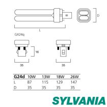 SYLVANIA CFDE 18W LYNX 840 4PIN 253900