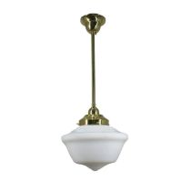 Standard Rod Set Pendant - 9" Victorian Schoolhouse / Polished Brass