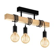 Townshend 3 Light Flush Mount Light Black / Timber - 32915