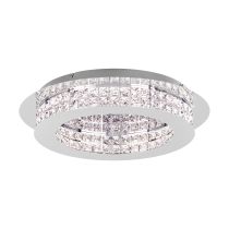 Principe 31.5W Dimmable LED Oyster Light Chrome & Crystal / Warm White - 39401