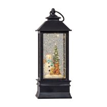 XMAS WINTER SNOWMAN LANTERN BLACK 411232