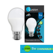 GLS LED 240V 8W B22 OPAL 2700K DIMMABLE LUS20426