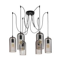 Roccamena 6 Light Pendant Black / Copper - 49643