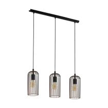 Roccamena 3 Light Pendant Black / Copper - 49645