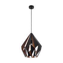 Carlton 1 Single Large Pendant Black / Copper - 49878